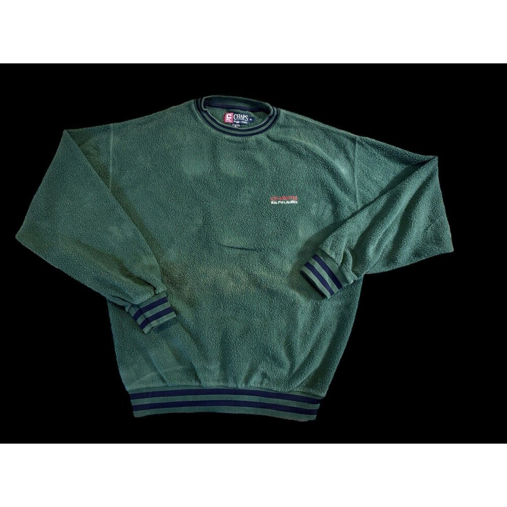 Vintage Ralph Lauren Chaps Sweatshirt V-Neck Green 90s Mens Size M